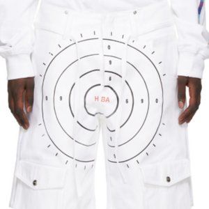 HOOD BY AIR WHITE LAYERED VETERAN SHORT
